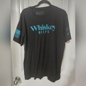Grunt Style Men's  Black/Teal Whiskey Helps Short Sleeve Tee (BRAND NEW)